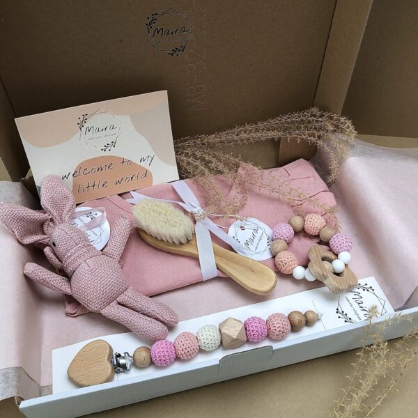 Baby Mädchen Erstausstattung Set "Tender Pink Flower", Baby Geschenk Set, Baby Giftset