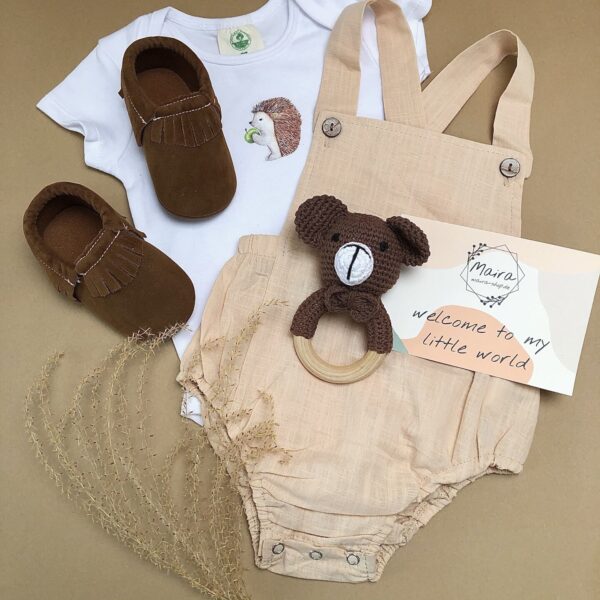 Baby Bekleidung Set, Baby Geschenk Set "Tender brown Bear"